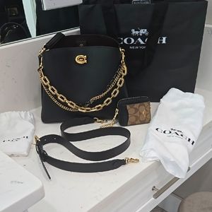 Coach Large black Willow bucket bag with both shoulder and crossbody straps